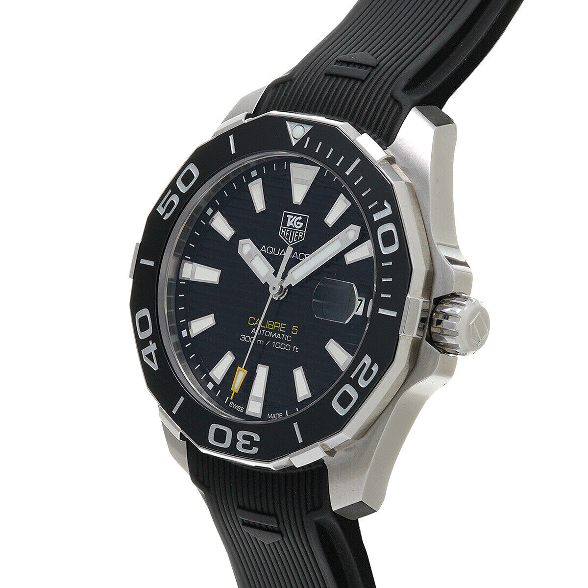 Tag Heuer Aquaracer Calibre 5 Automatic Black Dial Black Rubber Strap Watch for Men -  WAY211A.FT6151