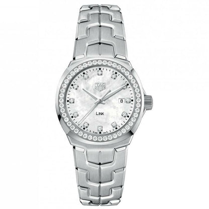 Tag Heuer Link Quartz Diamonds Mother of Pearl Dial Silver Steel Strap Watch for Women - WBC1316.BA0600