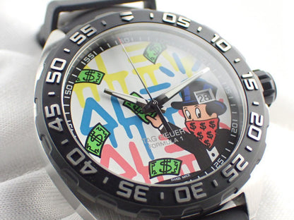 Tag Heuer Formula 1 Alec Monopoly Special Edition Black Rubber Strap Watch for Men - WAZ1119.FT8023