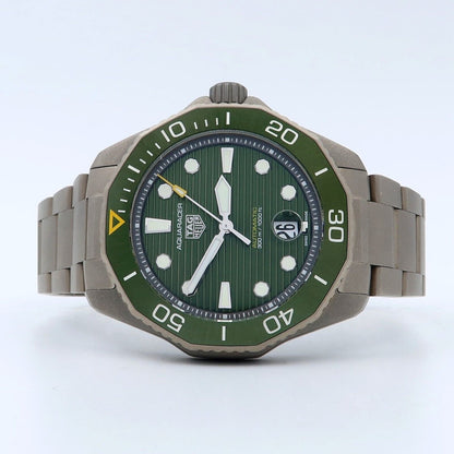 Tag Heuer Aquaracer Professional 300 Automatic Green Dial Silver Steel Strap Watch for Men - WBP208B.BF0631