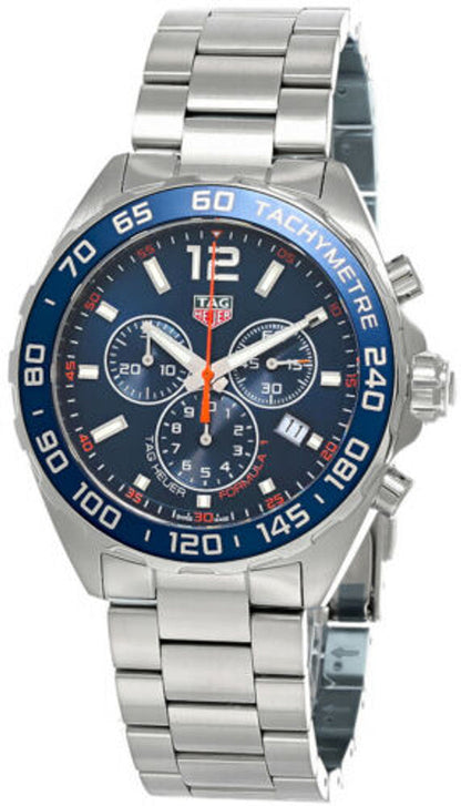 Tag Heuer Formula 1 Chronograph Blue Dial Silver Steel Strap Watch for Men - CAZ1014.BA0842