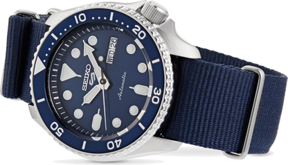 Seiko 5 Sports Automatic SKX Blue Dial Blue NATO Strap Watch For Men - SRPD51K2