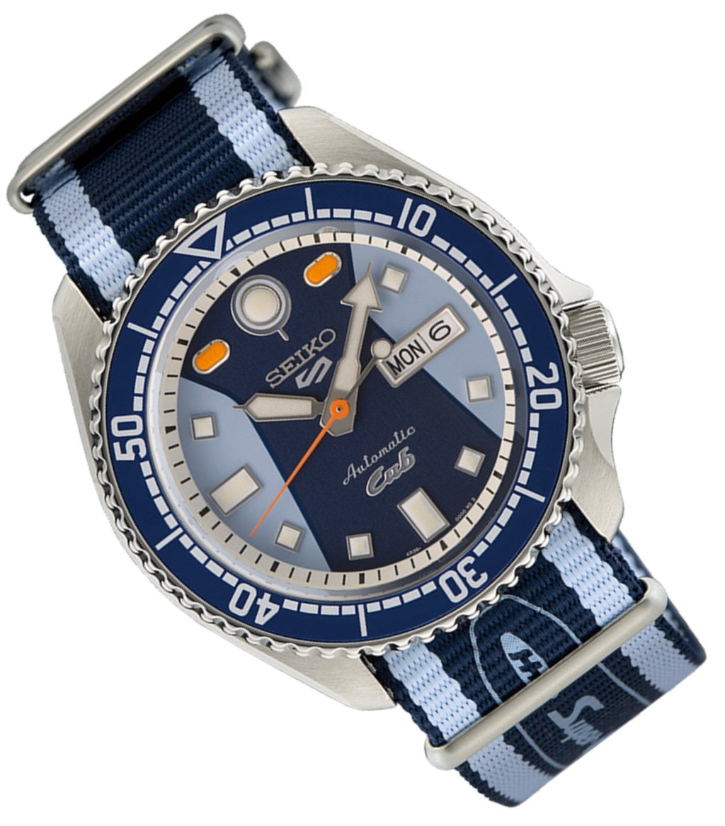 Seiko 5 Sports Honda Super Cub Limited Edition Blue Dial Two Tone NATO Strap Watch For Men - SRPK37K1