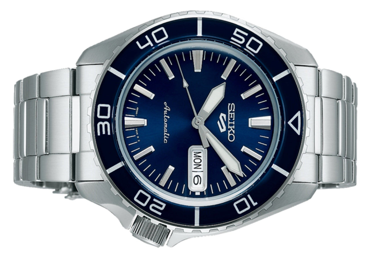 Seiko 5 Sports Automatic Blue Dial Silver Steel Strap Watch for Men - SRPK97K1