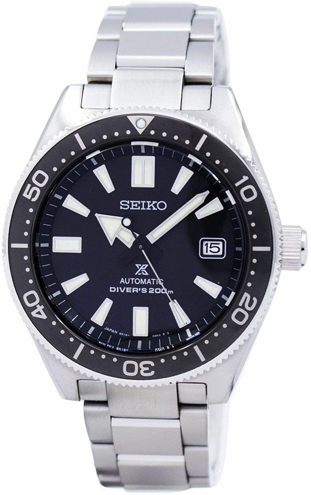 Seiko Prospex Automatic Diver Black Dial Silver Steel Strap Watch For Men - SPB051J1