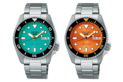 Seiko 5 Sports Automatic Orange Dial Silver Steel Strap Watch For Men - SRPD59K1