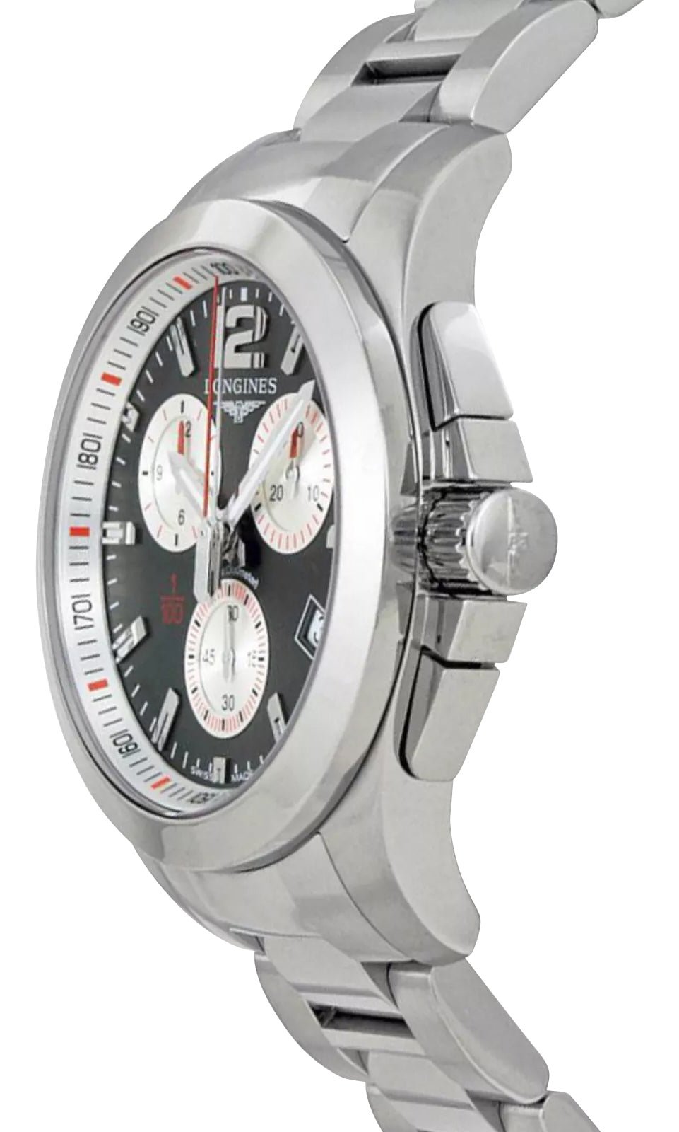 Special Edition Longines Conquest 1/100th Roland Garros Chronograph Stainless Steel Gray Dial Date Divers Quartz Mens Watch L3.700.4.79.6