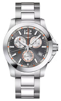 Special Edition Longines Conquest 1/100th Roland Garros Chronograph Stainless Steel Gray Dial Date Divers Quartz Mens Watch L3.700.4.79.6
