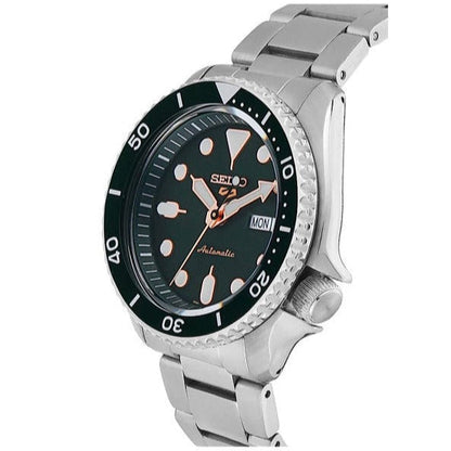 Seiko 5 Sports Automatic Analog Green Dial Silver Steel Strap Watch For Men - SRPD63K1