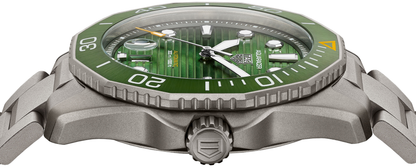 Tag Heuer Aquaracer Professional 300 Automatic Green Dial Silver Steel Strap Watch for Men - WBP208B.BF0631