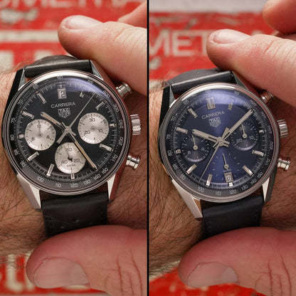 Tag Heuer Carrera Automatic Chronograph Black Dial Black Leather Strap Watch for Men - CBS2210.FC6534