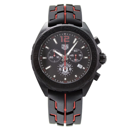 Tag Heuer Formula 1 Manchester United Limited Edition Black Dial Black & Red Rubber Strap Watch for Men - CAZ101J.FT8027