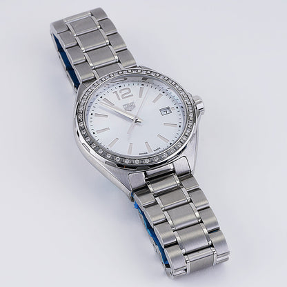 Tag Heuer Formula 1 Diamonds Mother of Pearl White Dial Silver Steel Strap Watch for Women - WBJ141A.BA0664