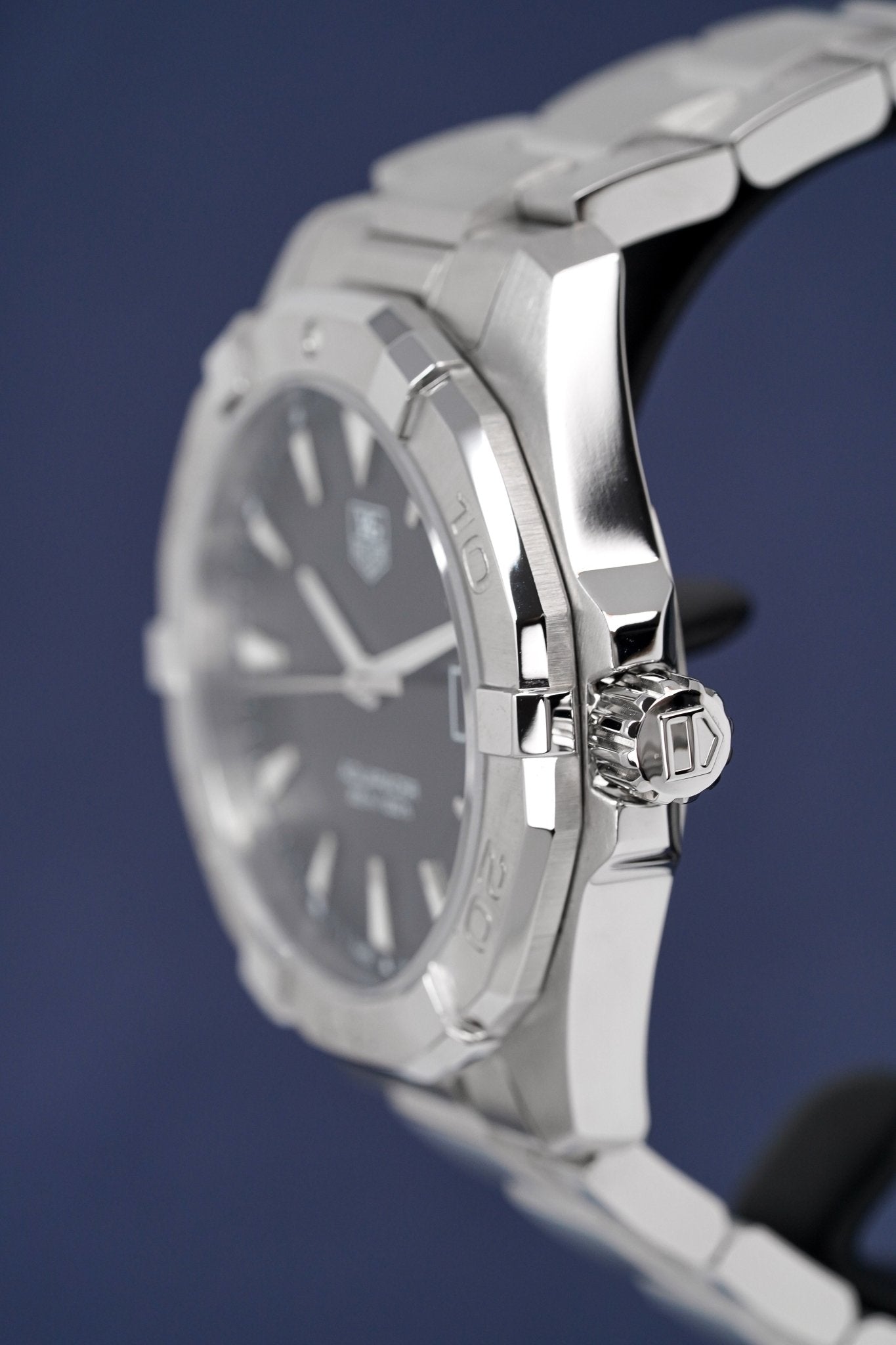 Tag Heuer Aquaracer Quartz Black Dial Silver Steel Strap Watch for Men - WAY1110.BA0928