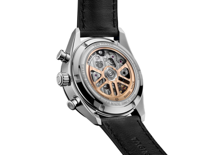 Tag Heuer Carrera Chronograph Black Dial Black Leather Strap Watch for Men - CBN201C.FC6542