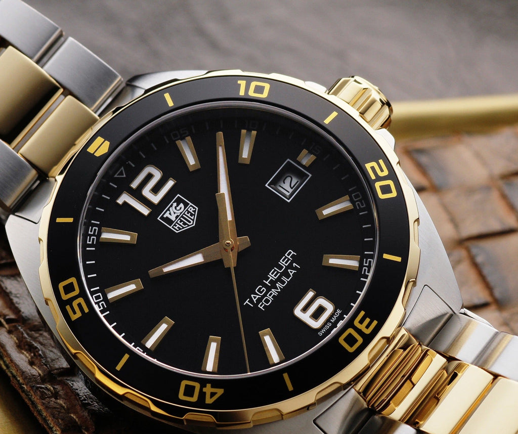 Tag Heuer Formula 1 Quartz Black Dial Two Tone Steel Strap Watch for Men - WAZ1121.BB0879