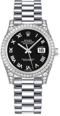 Rolex Datejust 31 Black Dial Diamond Watch 178159