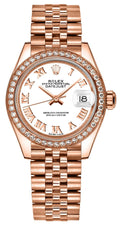Rolex Lady-Datejust 28 White Dial Rose Gold Watch 279135RBR
