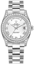 Rolex Day-Date 36 White Roman Numeral Dial Gold Watch 118389-0119