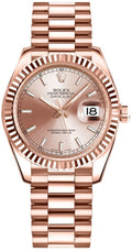 Rolex Datejust 31 Everose Gold President Bracelet Women's Watch 178275F-0017