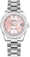 Rolex Datejust 31 Pink Dial White Gold & Diamond Women's Watch 178344-0052