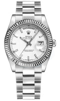 Rolex Day-Date 36 White Dial Oyster Bracelet Watch 118239