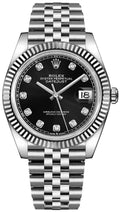 Rolex Datejust 41 Black Diamond Men's Watch 126334-0012