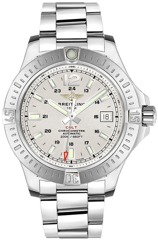 Breitling Colt 41 Automatic Stratus Silver Dial Men's Watch A1731311/G820-182A
