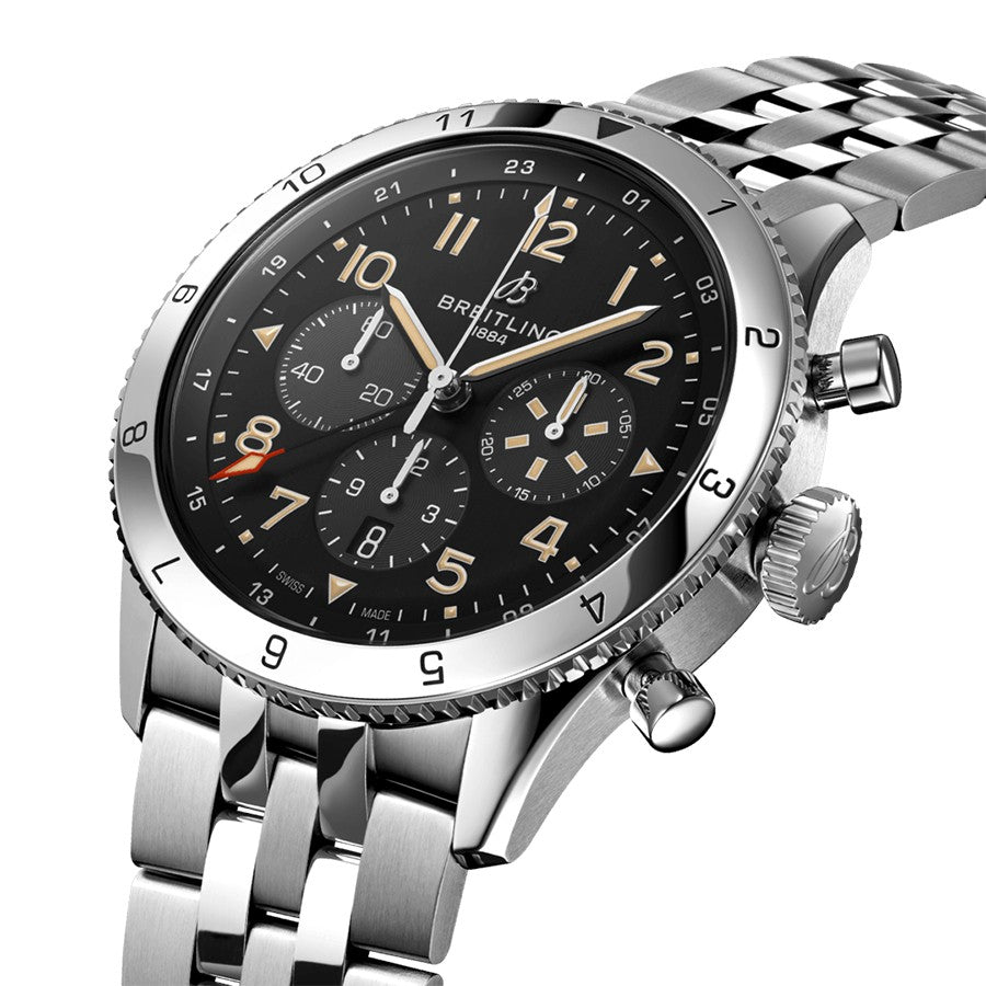 Breitling Aviator Super AVI B04 P-51 Mustang Steel Men's GMT Watch AB04453A1B1A1