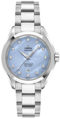 Omega Seamaster Aqua Terra Pearl Blue & Diamond Dial Women's Watch 231.10.34.20.57.002