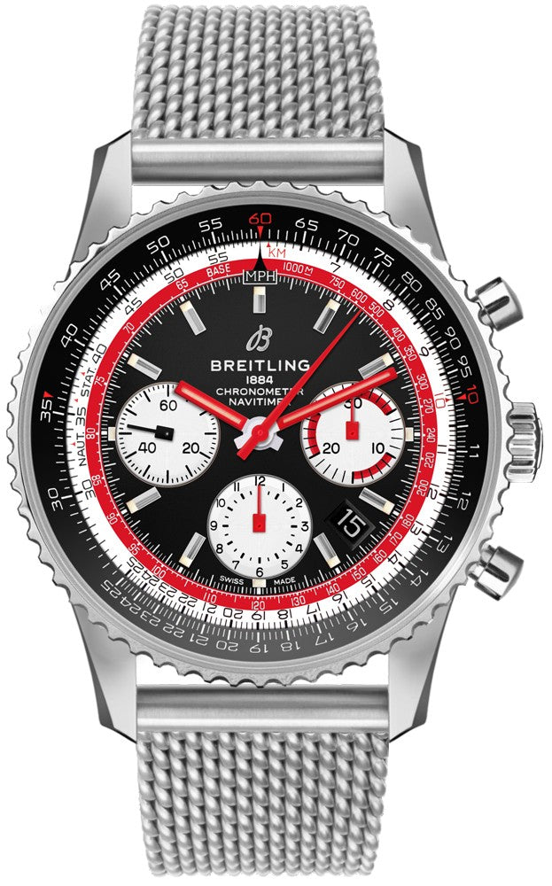 Breitling Navitimer B01 Chronograph 43 Swissair Steel Watch AB01211B1B1A1 / 154A