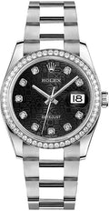Rolex Datejust 36 Black Jubilee Diamond Gold & Steel Watch 116244