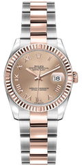 Rolex Datejust 31 Rose Dial Fluted Bezel Women's Watch 278271-0005