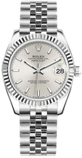 Rolex Datejust 31 18k White Gold Fluted Bezel Women's Watch 278274-0012