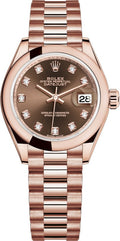 Rolex Lady-Datejust 28 Diamond Gold Watch 279165-0015