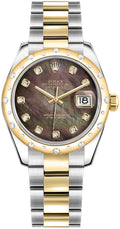 Rolex Datejust 31 Black Mother of Pearl Dial Women's 178343-0008