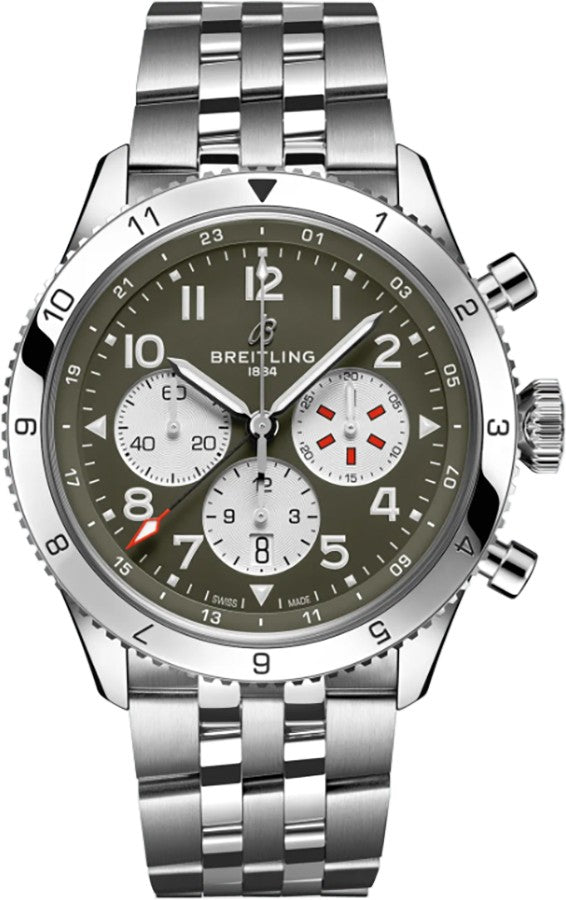 Breitling Aviator Super AVI Curtiss Warhawk Steel GMT Men's Watch AB04452A1L1A1