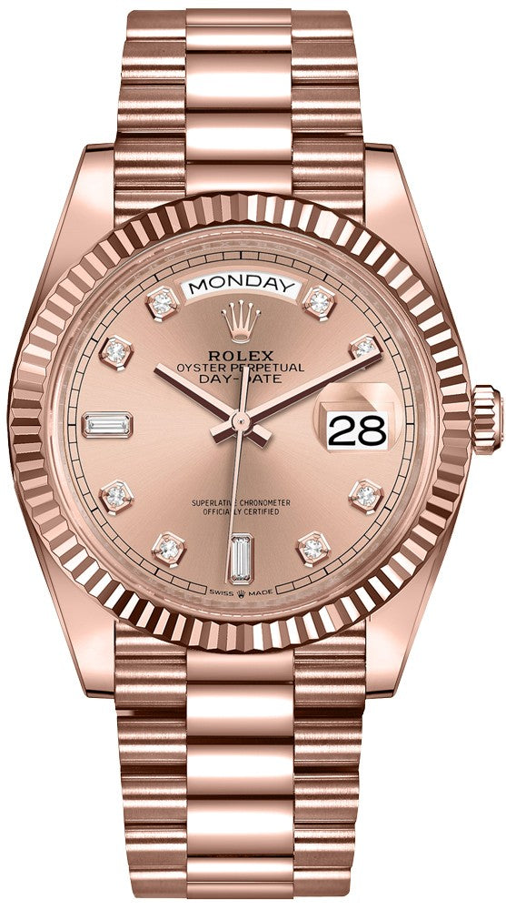 Rolex Day-Date 36 18k Everose Gold Women's Watch 128235-0009