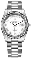 Rolex Day-Date 36 Platinum Fluted Bezel Unisex Watch 128236-0007
