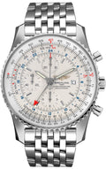 Breitling Navitimer Chronograph GMT 46 Silver Dial A24322121G1A1