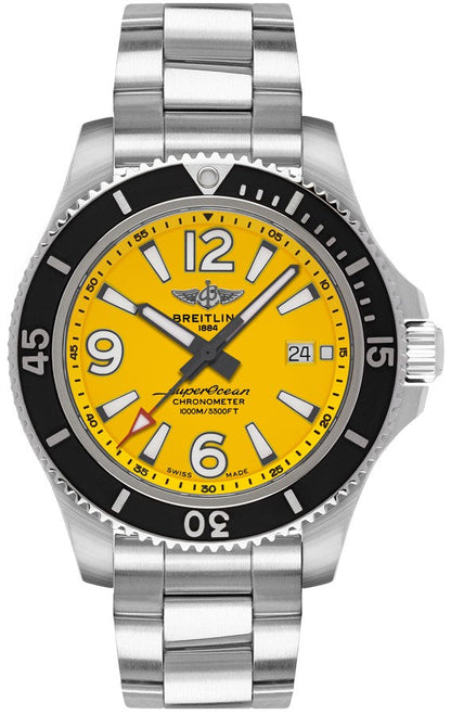 Breitling Superocean Automatic 44 Yellow Dial Men's Watch A17367021I1A1