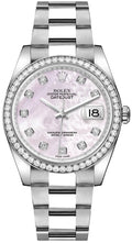 Rolex Datejust 36 Pink Mother of Pearl Diamond Watch 116244