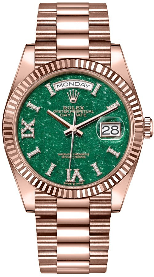 Rolex Day-Date 36 Green Aventurine Dial Unisex Watch 128235-0068