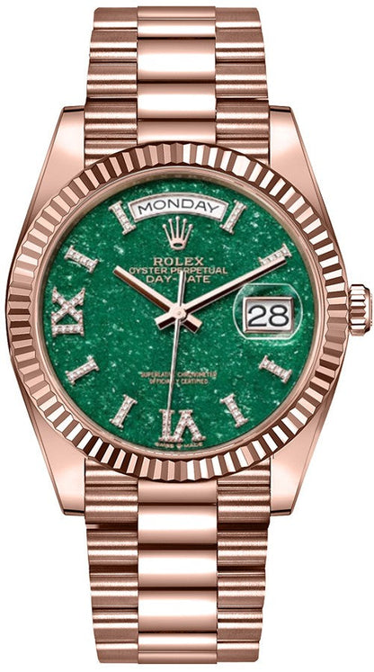 Rolex Day-Date 36 Green Aventurine Dial Unisex Watch 128235-0068