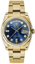 Rolex Day-Date 36 Blue Diamond Dial Watch 118238