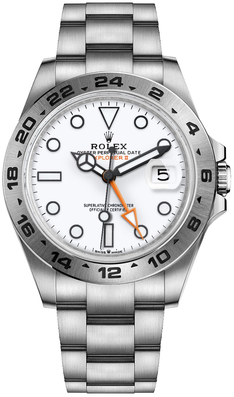 Rolex Explorer II White "Polar" Dial Oystersteel Oyster Bracelet Men's GMT Watch 226570-0001