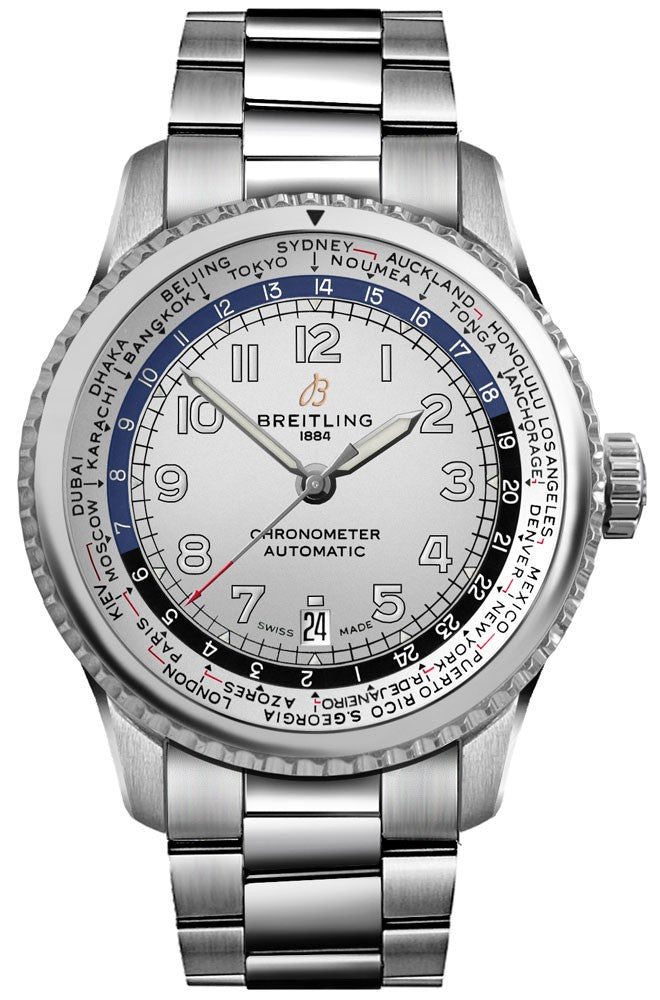 Breitling Navitimer Aviator 8 B35 Automatic Unitime 43 Steel Men's Watch AB3521U01G1A1