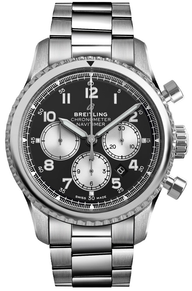 Breitling Navitimer Aviator 8 B01 Chronograph 43 Black Dial Men's Watch AB0117131B1A1