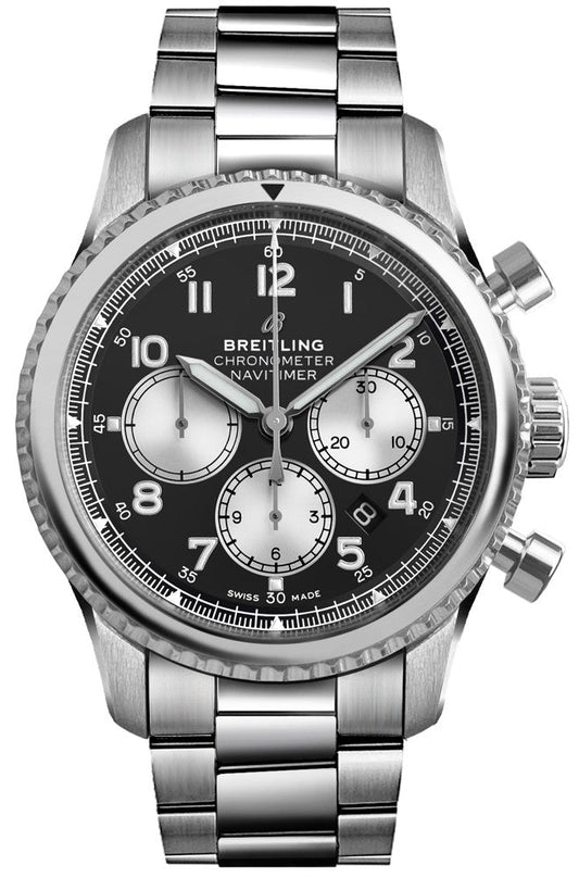 Breitling Navitimer Aviator 8 B01 Chronograph 43 Black Dial Men's Watch AB0117131B1A1