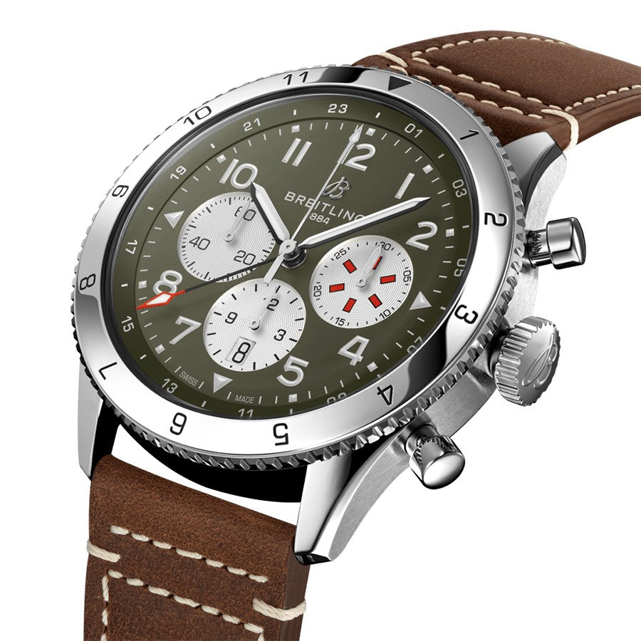Breitling Aviator Super Avi B04 Curtiss Warhawk 46mm Men's Watch GMT Feature AB04452A1L1X1